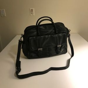 Black Italian Fine Leather Ladies Attache Case